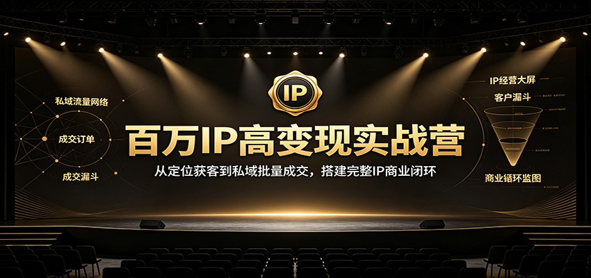 百万IP高变现实战营：从定位获客到私域批量成交，搭建完整IP商业闭环-易工具