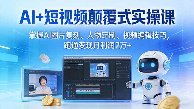 （17454期）AI+短视频颠覆式实操课：掌握AI图片复刻、人物定制、视频编辑技巧，跑通变现月利润2万+-易工具