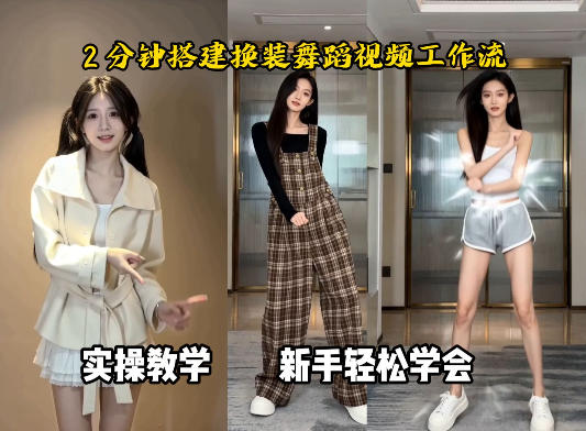 通过Coze工作流，制作《跳舞卡点换装视频》，两分钟制作完成，从0到1演示搭建过程-易工具