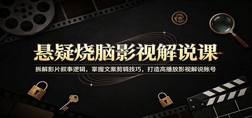 悬疑烧脑影视解说课:拆解影片叙事逻辑,掌握文案剪辑技巧,打造高播放影视解说账号-易工具