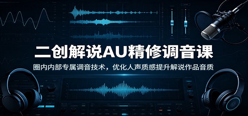 二创解说AU精修调音课：圈内内部专属调音技术，优化人声质感提升解说作品音质-易工具
