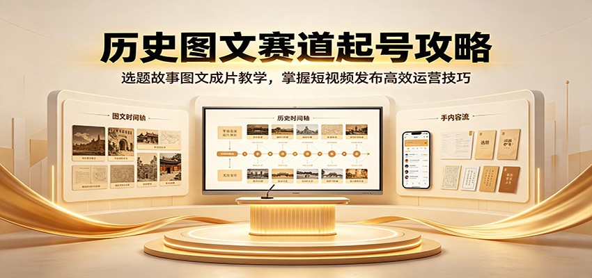 历史图文赛道起号攻略:选题故事图文成片教学,掌握短视频发布高效运营技巧-易工具