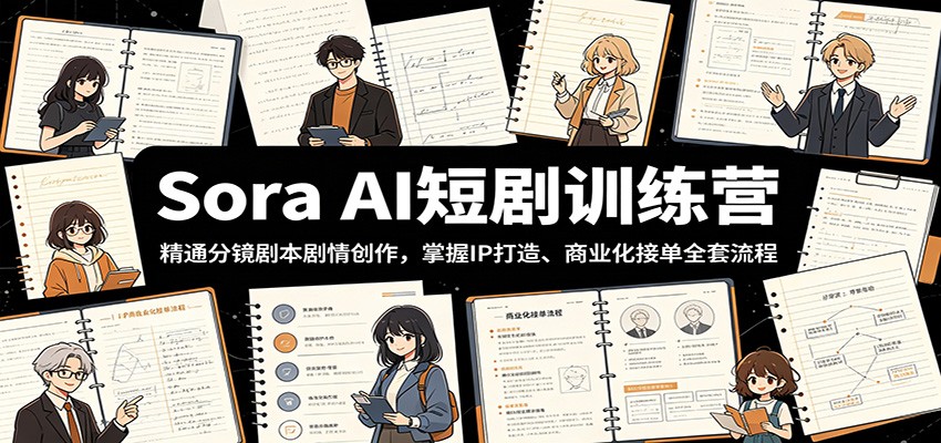 Sora AI短剧训练营：精通分镜剧本剧情创作，掌握IP打造、商业化接单全套流程-易工具