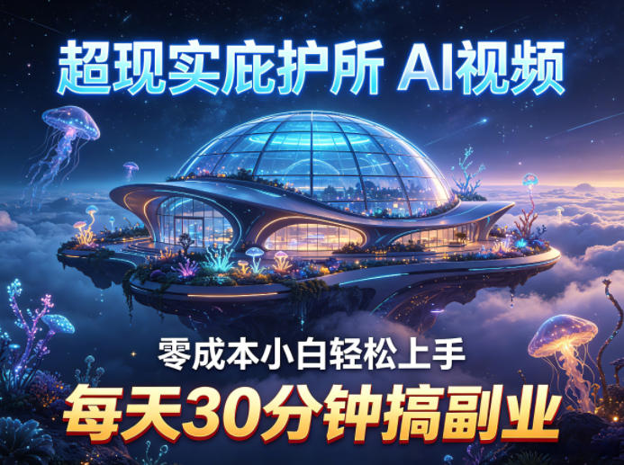 超现实庇护所AI视频项目拆解，零成本小白轻松上手，每天30分钟搞副业-易工具
