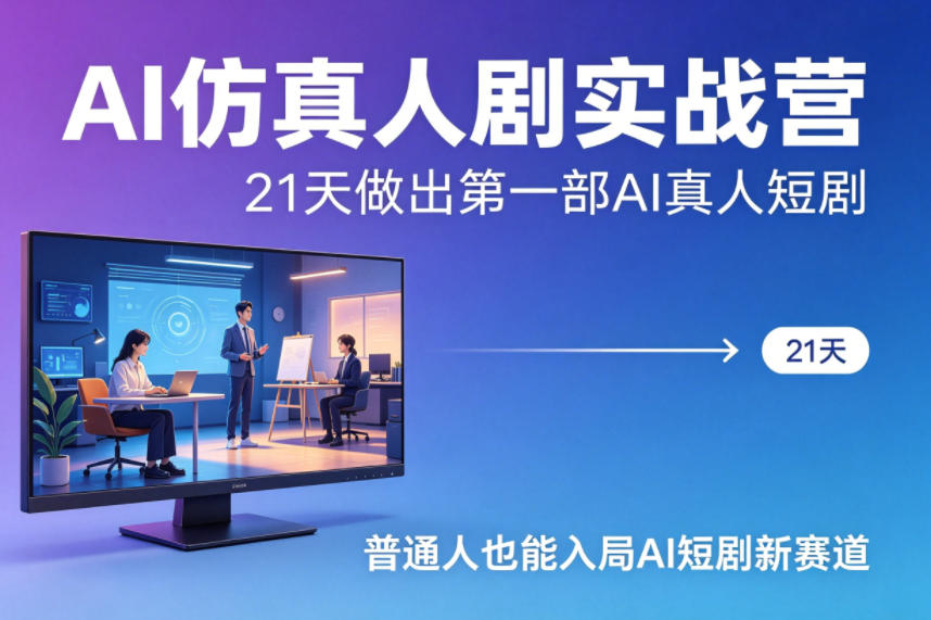 AI仿真人剧实战营，21天做出第一部AI真人短剧，普通人也能入局AI短剧新赛道（更新）-易工具