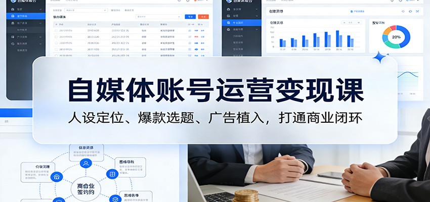 自媒体账号运营变现课：人设定位、爆款选题、广告植入，打通商业闭环-易工具