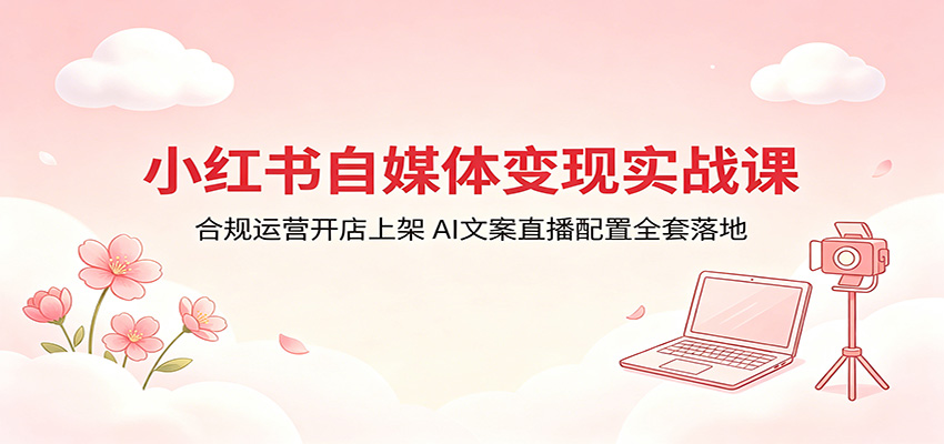 小红书自媒体变现实战课:合规运营开店上架,AI文案直播配置全套落地-易工具