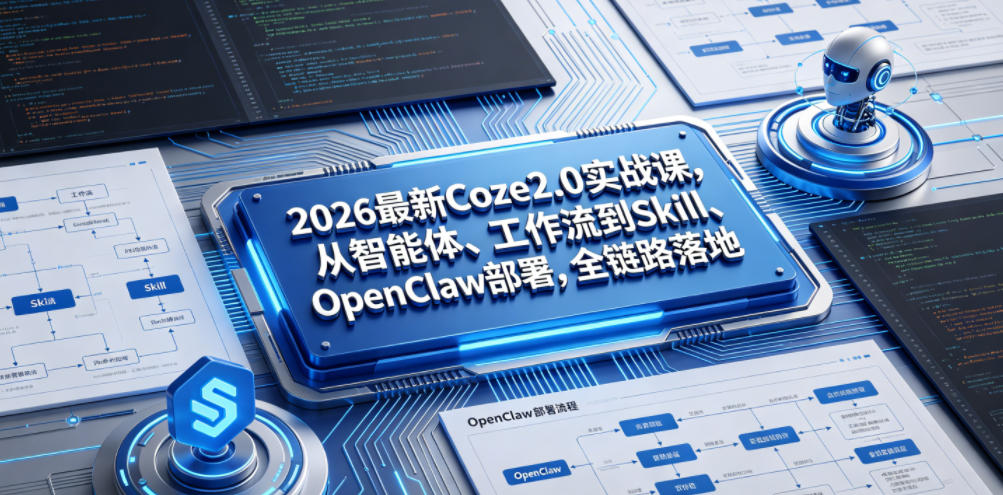 2026最新Coze2.0实战课，从智能体、工作流到Skill、OpenClaw部署，全链路落地-易工具