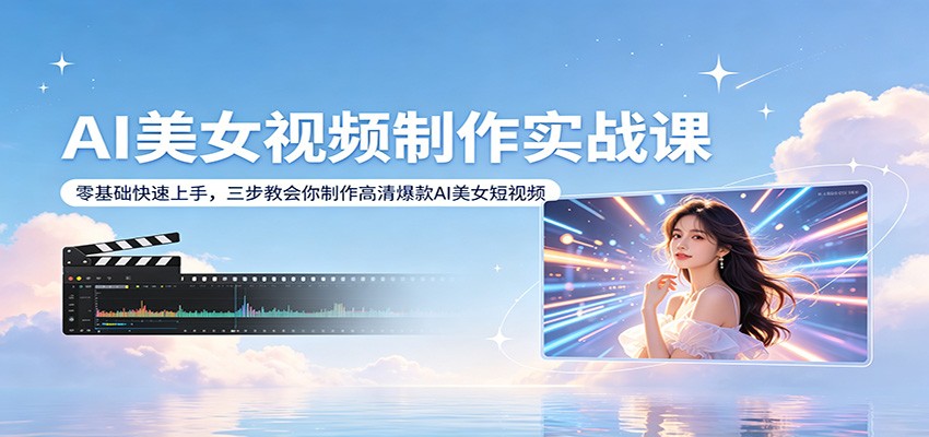 AI美女视频制作实战课：零基础快速上手，三步教会你制作高清爆款AI美女短视频-易工具