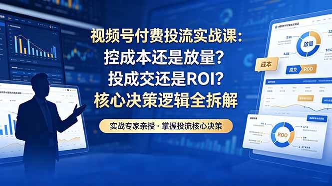 (18462期)视频号付费投流实战课-5月:控成本还是放量?投成交还是ROI?核心决策逻辑全拆解-易工具