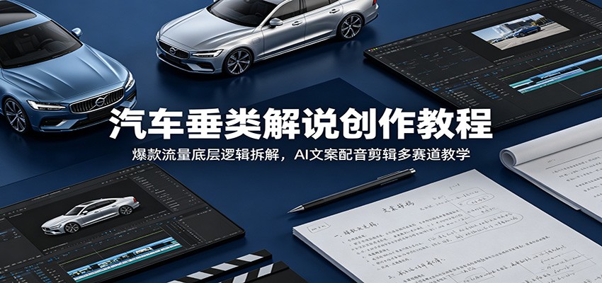 汽车垂类解说创作教程:爆款流量底层逻辑拆解,AI文案配音剪辑多赛道教学-易工具