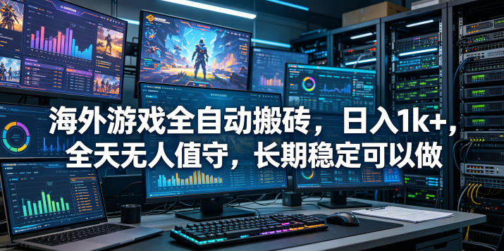 海外游戏全自动搬砖项目，日入1k+，全天无人值守，长期稳定可以做【揭秘】-易工具
