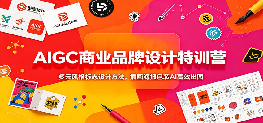 AIGC商业品牌设计特训营:多元风格标志设计方法,插画海报包装AI高效出图-易工具