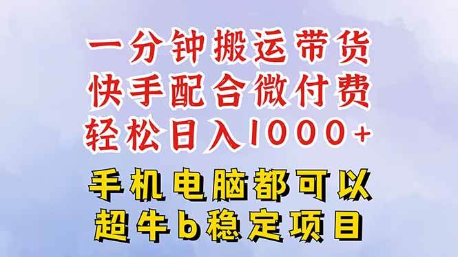 图片[1]-（16285期）快手黑科技一分钟搬运带货，一刀不剪过原创，微付费投流玩法，轻松日入…-易工具