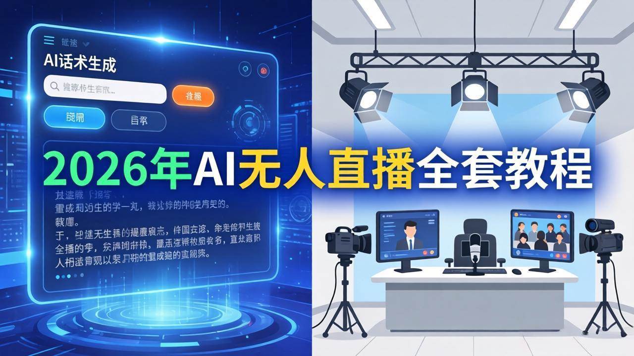 （17953期）2026年AI无人直播全套教程：OBS安装+软件配置+直播间搭建+话术生成+一键开播实操-易工具