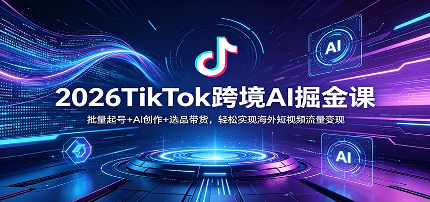 2026TikTok跨境AI掘金课：批量起号+AI创作+选品带货，轻松实现海外短视频流量变现-易工具