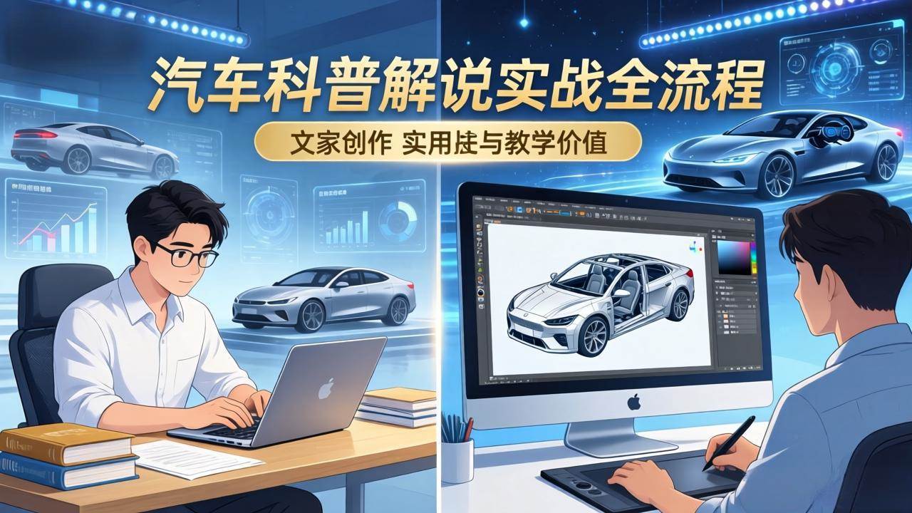 (17665期)抖音汽车科普解说实战:文案+动画+画面处理+去水印全流程,打造专业汽车科普视频 (17665期)抖音汽车科普解说实战:文案+动画+画面处理+去水印全流程,打造专业汽车科普视频