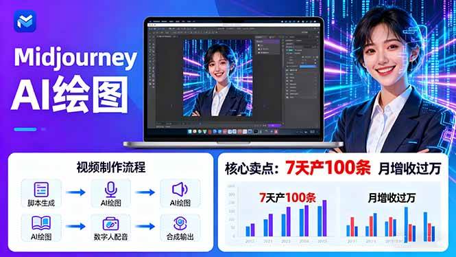 图片[1]-（16049期）AI绘图照片开口说话视频制作：Midjourney+数字人，7天产100条月增收过万-易工具