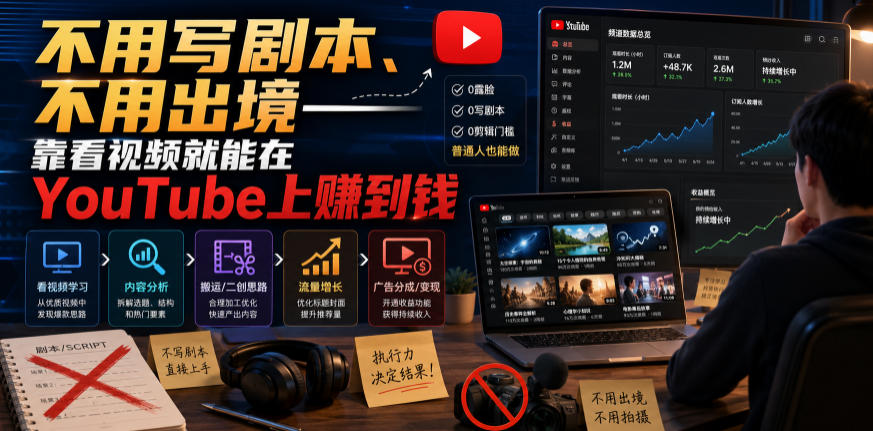 不用写剧本、不用出境——靠看视频就能在YouTube上賺到钱【原创双语字幕】-易工具