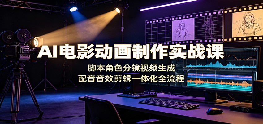 AI电影动画制作实战课:脚本角色分镜视频生成,配音音效剪辑一体化全流程 AI电影动画制作实战课:脚本角色分镜视频生成,配音音效剪辑一体化全流程