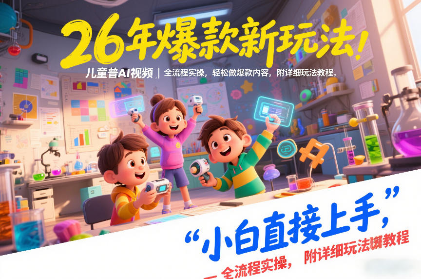 26年爆款新玩法,儿童科普AI视频,全流程实操,轻松做爆款内容,小白直接上手,附详细玩法教程 26年爆款新玩法,儿童科普AI视频,全流程实操,轻松做爆款内容,小白直接上手,附详细玩法教程
