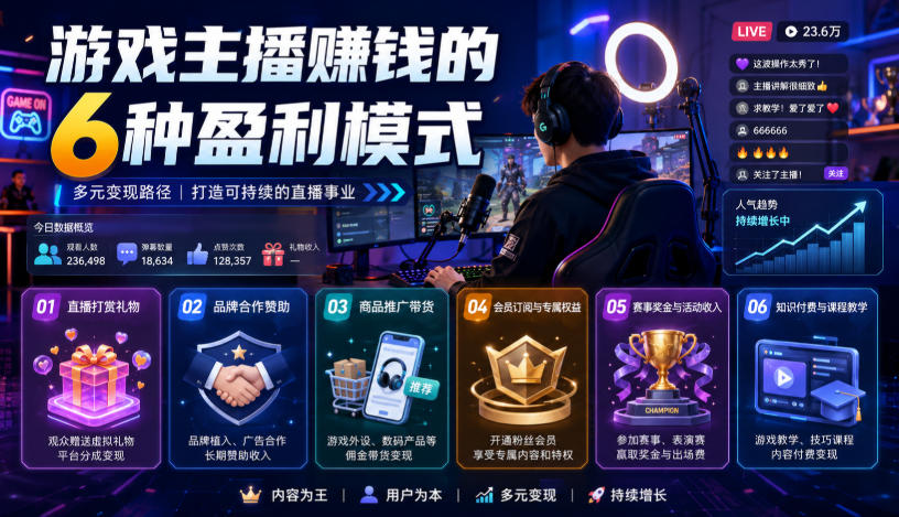 付费文章:游戏主播賺钱的6种盈利模式-易工具