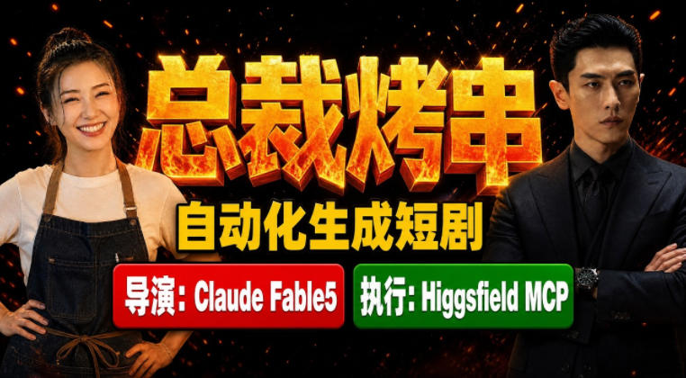 Claude Fable5担任导演+Higgsfield MCP落地执行|《总裁烤串》真人质感短剧全自动AI生成全流程教学-易工具