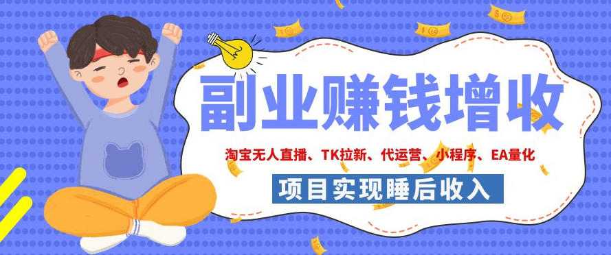 2026年多个真实落地副业项目,手把手带你搭建被动收入管道(淘宝无人直播、海外TK拉新、CSGO饰品交易、去水印小程序等)【揭秘】-易工具