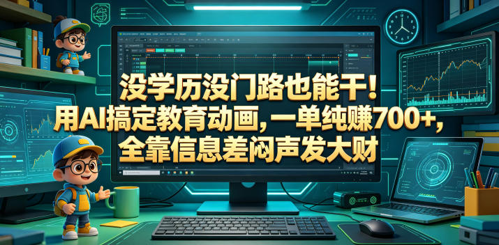 没学历没门路也能干!用AI搞定教育动画,一单纯賺700+,全靠信息差闷声发大财【揭秘】-易工具