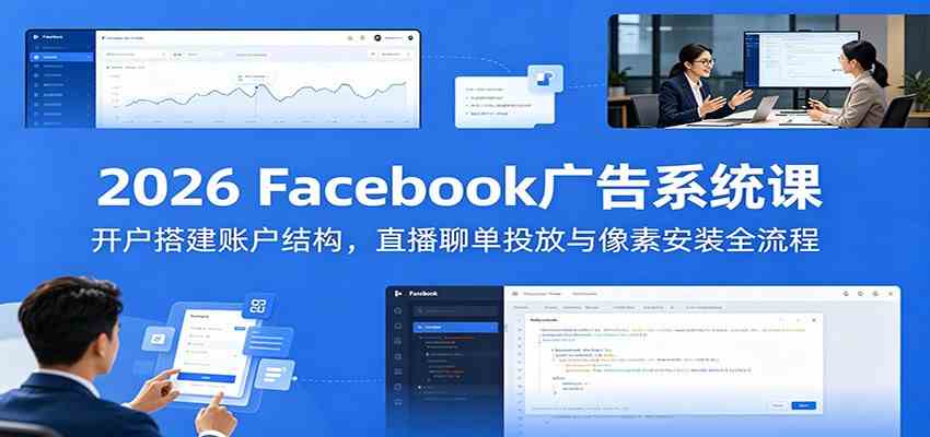 2026 Facebook广告系统课:开户搭建账户结构,直播聊单投放与像素安装全流程-易工具