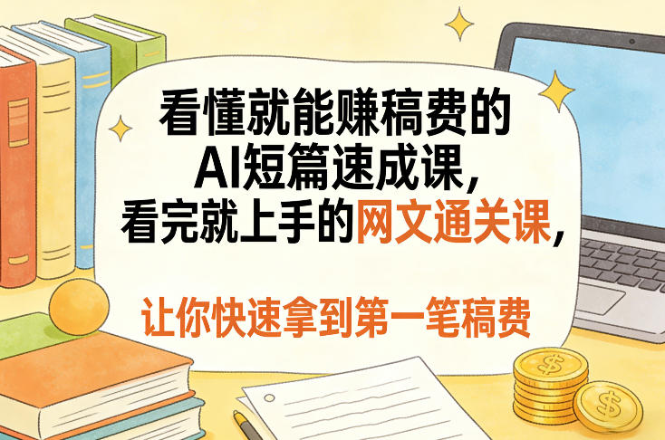 看懂就能賺稿费的AI短篇速成课,看完就上手的网文通关课,让你快速拿到第一笔稿费(更新8月)-易工具
