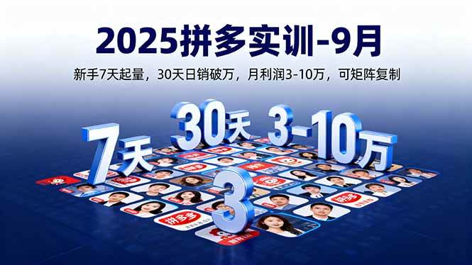 图片[1]-（16008期）2025拼多多实训-9月：新手7天起量,30天日销破万,月利润3-10万,可矩阵复制-易工具