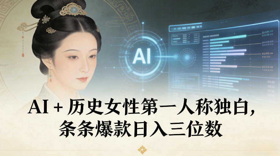 AI+历史女性第一人称独白，条条爆款日入三位数-易工具