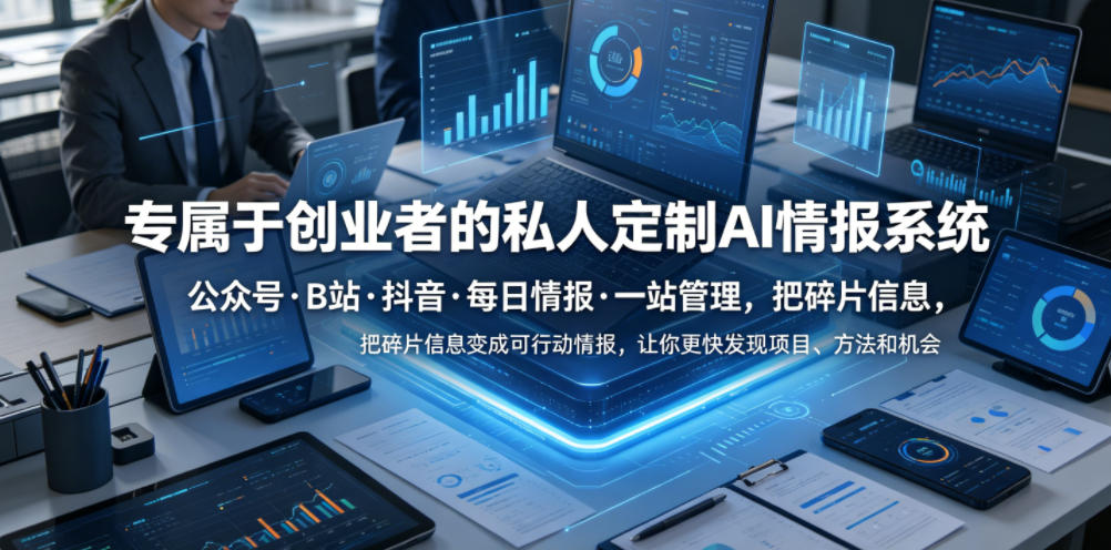专属于创业者的私人定制AI情报系统，公众号·B站·抖音·每日情报·一站管理，把碎片信息变成可行动情报，让你更快发现项目、方法和机会-易工具