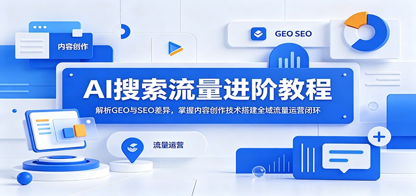 AI搜索流量进阶教程：解析GEO与SEO差异，掌握内容创作技术搭建全域流量运营闭环-易工具