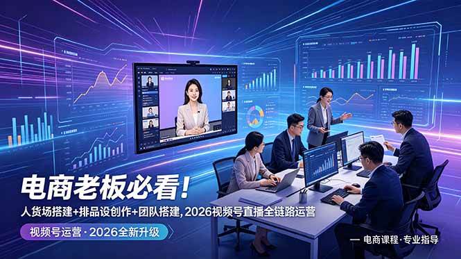 (18845期)电商老板必看!人货场搭建+排品设计+素材创作+团队搭建,2026视频号直播全链路运营-易工具