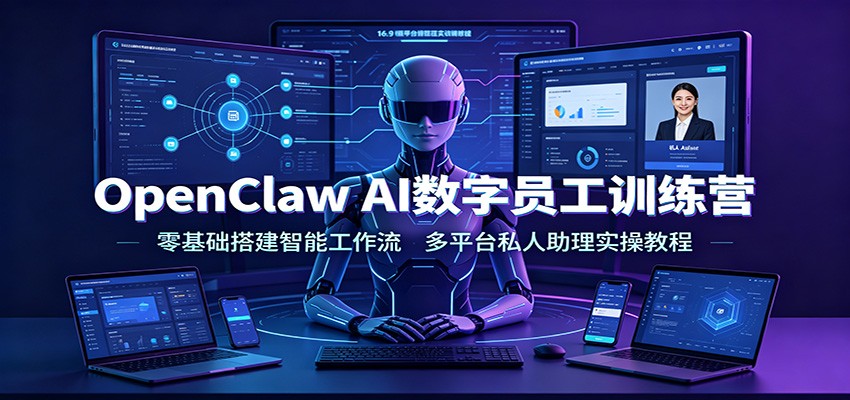 OpenClaw AI数字员工训练营:零基础搭建智能工作流,多平台私人助理实操教程-易工具