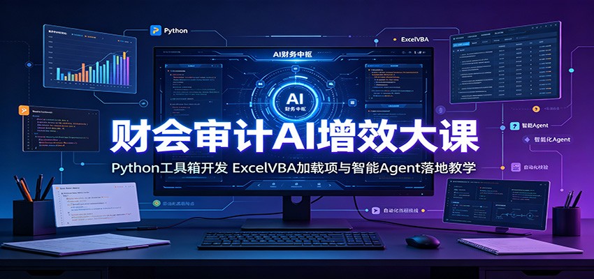 财会审计AI增效大课:Python工具箱开发,ExcelVBA加载项与智能Agent落地教学 财会审计AI增效大课:Python工具箱开发,ExcelVBA加载项与智能Agent落地教学