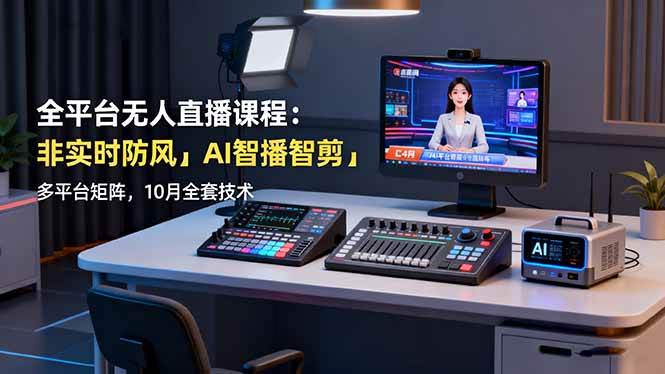 图片[1]-（16279期）全平台无人直播课程：非实时防风＋AI智播智剪＋多平台矩阵，10月全套技术-易工具