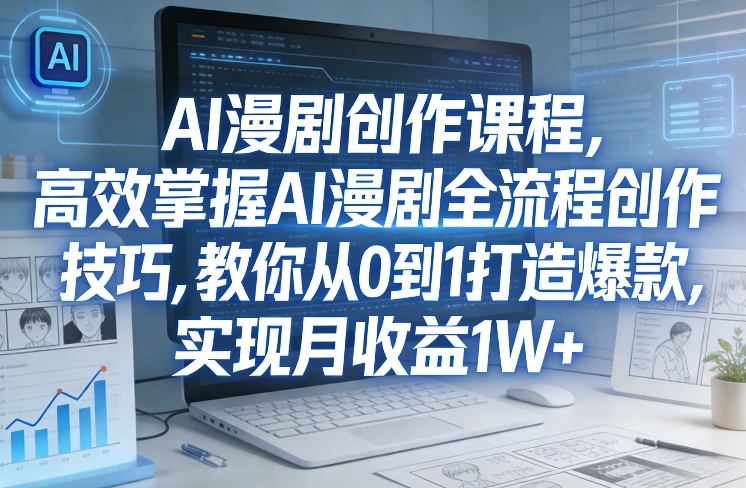 某社群AI漫剧创作课程，高效掌握AI漫剧全流程创作技巧，教你从0到1打造爆款，实现月收益1W+-易工具