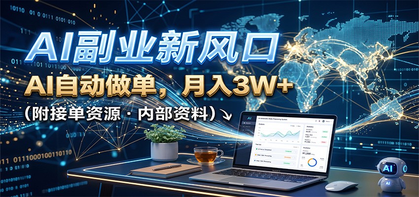 AI副业新风口，AI自动做单，月入3W+，附接单资源-易工具
