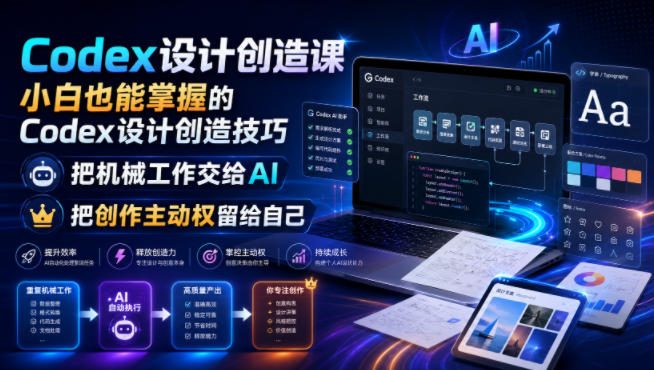 Codex设计创造课,小白也能掌握的Codex设计创造技巧,把机械工作交给AI,把创作主动权留给自己 Codex设计创造课,小白也能掌握的Codex设计创造技巧,把机械工作交给AI,把创作主动权留给自己