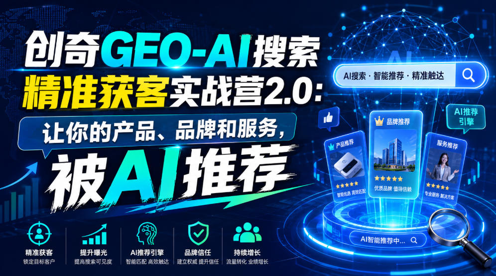创奇GEO-AI搜索精准获客实战营2.0：让你的产品、品牌和服务，被AI推荐-易工具