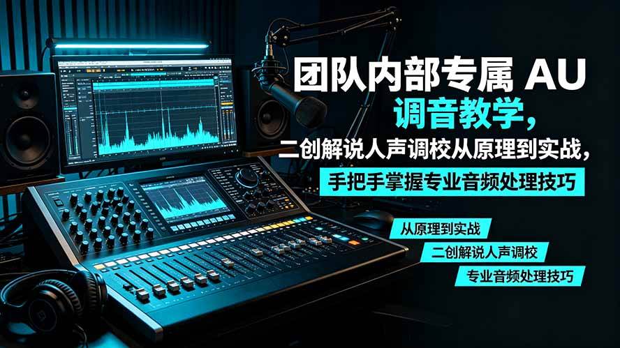 (19517期)某大佬团队内部专属 AU 调音教学,二创解说人声调校从原理到实战,手把手掌握专业音频处理技巧-易工具