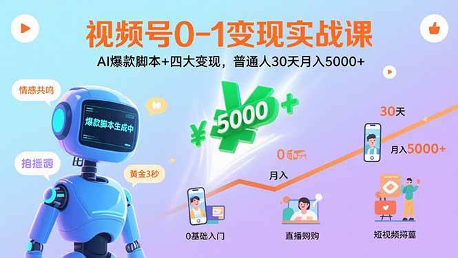 图片[1]-（15917期）视频号0-1变现实战课：AI爆款脚本+四大变现，普通人30天月入5000+-易工具