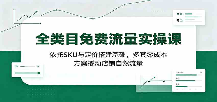 全类目免费流量实操课：依托SKU与定价搭建基础，多套零成本方案撬动店铺自然流量-易工具