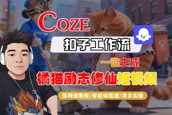 Coze扣子智能体工作流一键生成“橘猫励志修仙“短视频,全流程保姆级教学-易工具