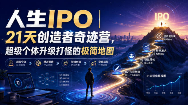人生IPO︱21天创造者奇迹营,超级个体升级打怪的极简地图-易工具