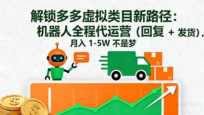 图片[1]-（16302期）解锁多多虚拟类目新路径：机器人全程代运营（回复 + 发货），月入 1-5W…-易工具