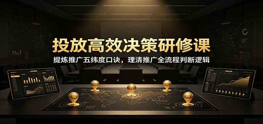 投放高效决策研修课：提炼推广五纬度口诀，理清推广全流程判断逻辑-易工具